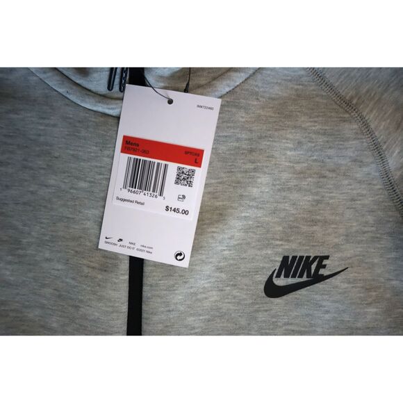 Nike FB7921-063 Men Sz L Gray Heather Tech Fleece Windrunner Full-Zip Hoodie - Picture 4 of 8